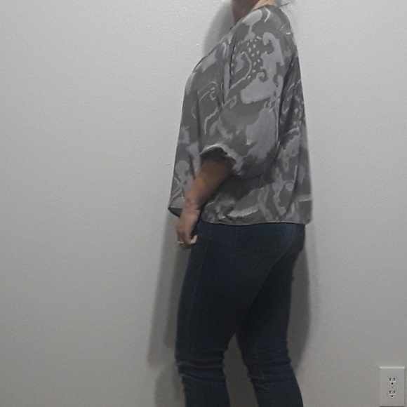 Tucker Button Down 100% Silk Top - Picture 3 of 6